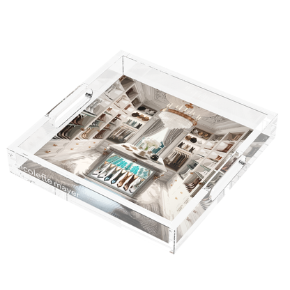 Closet Haute Cowgirl Acrylic Decorative Tray, right three-quarter, by Nicolette Mayer
