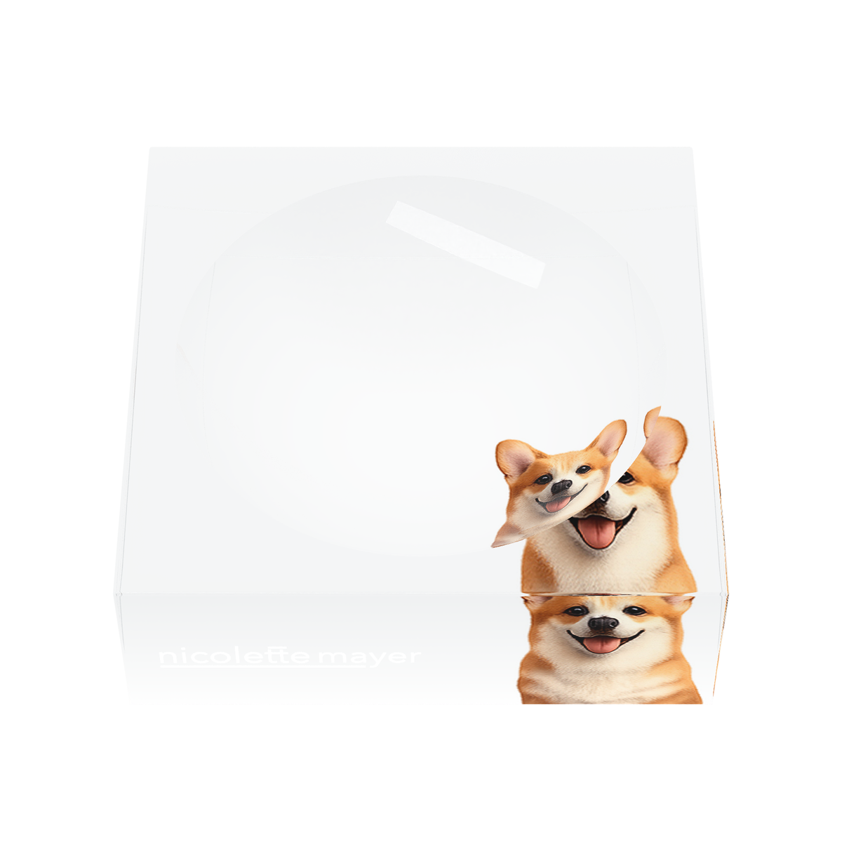 Corgi Dog Acrylic Candy Catchall Dish, front, by Nicolette Mayer