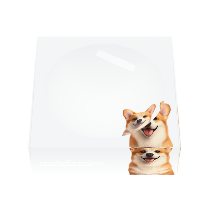 Corgi Dog Acrylic Candy Catchall Dish, front, by Nicolette Mayer
