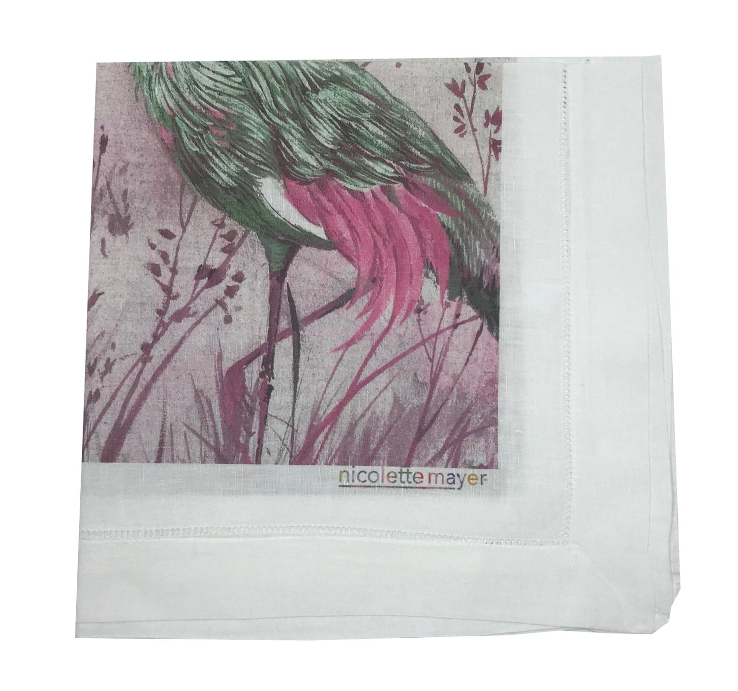 CRESTED CRANE CANOVAS 22&quot;X22&quot; HEMSTITCH DINNER NAPKIN, SET OF 4 - nicolettemayer.com