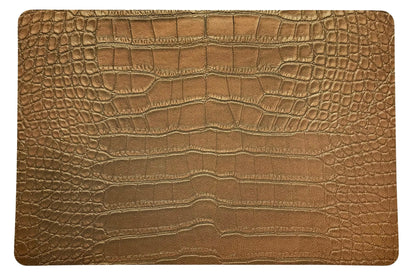 Crocodile Aves Gold 17.5 Rectangle Pebble Placemats, Set Of 4 - nicolettemayer.com