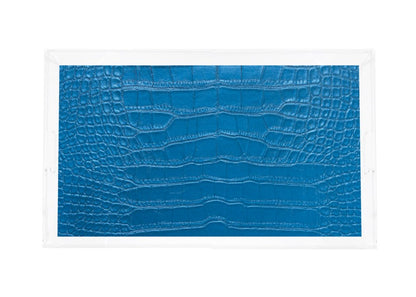 Crocodile Kyoto Blue Acrylic Rectangle Tray - nicolettemayer.com
