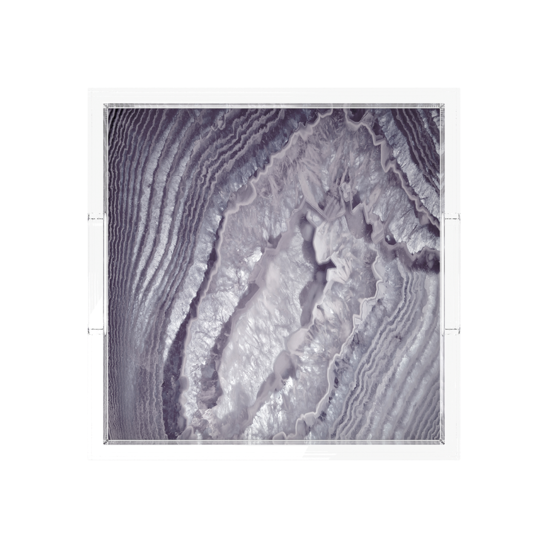 Crystal Aubergine Acrylic Decorative Tray, 12 x 12 in., 15 x 15 in., 18 x 18 in. by Nicolette Mayer
