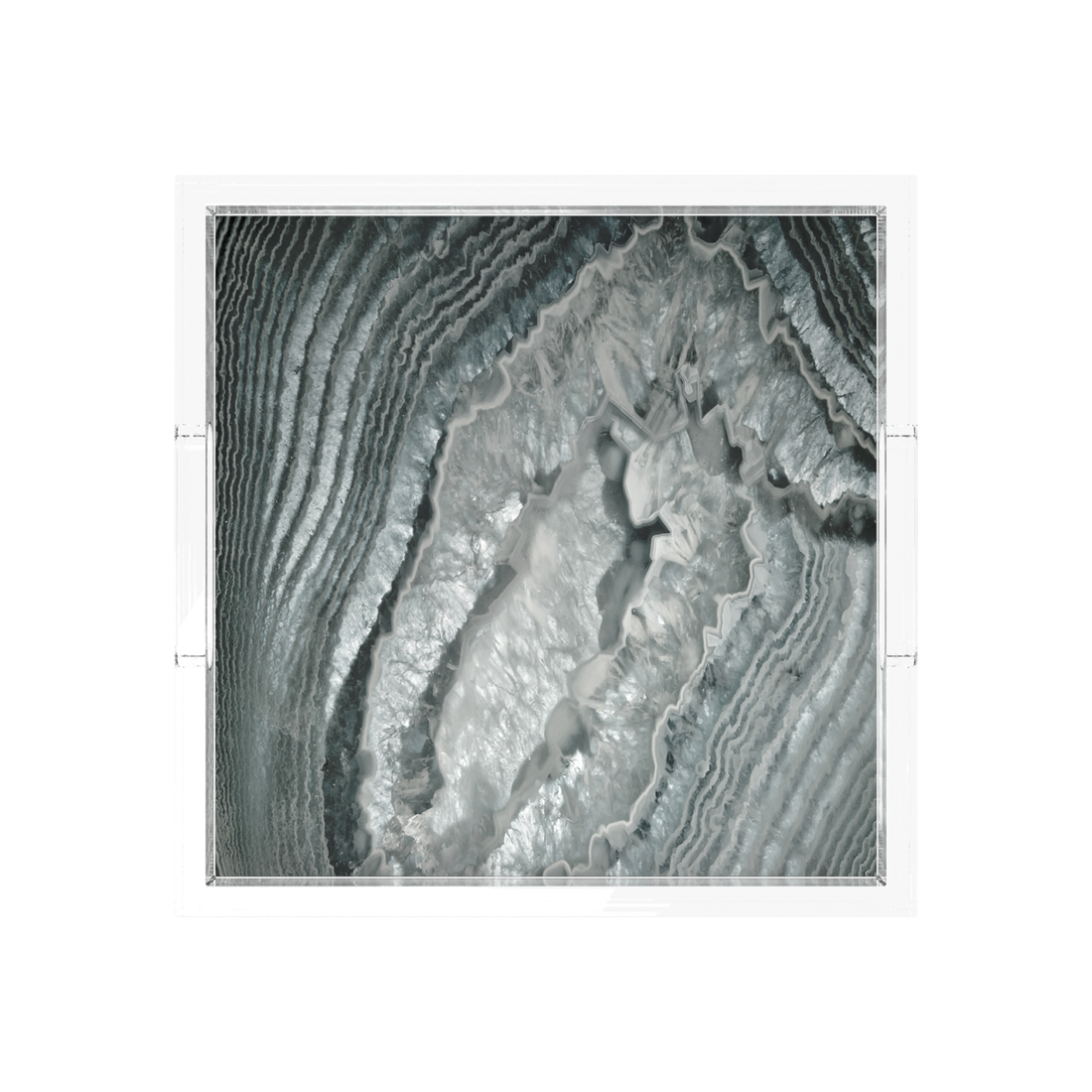 Crystal Black Acrylic Decorative Tray, 12 x 12 in., 15 x 15 in., 18 x 18 in. by Nicolette Mayer