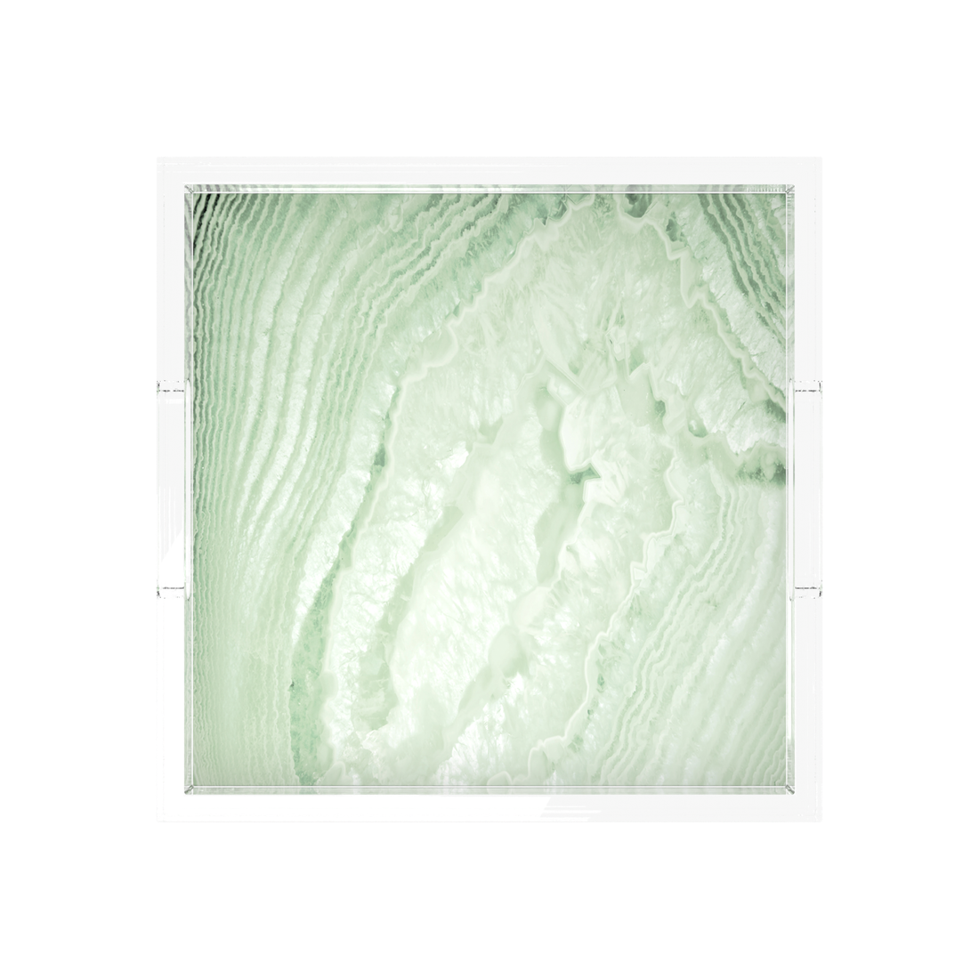 Crystal Celadon Acrylic Decorative Tray, 12 x 12 in., 15 x 15 in., 18 x 18 in. by Nicolette Mayer