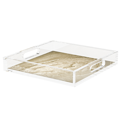 Crystal Dark Gold Acrylic Decorative Tray, 12 x 12 in., 15 x 15 in., 18 x 18 in. by Nicolette Mayer