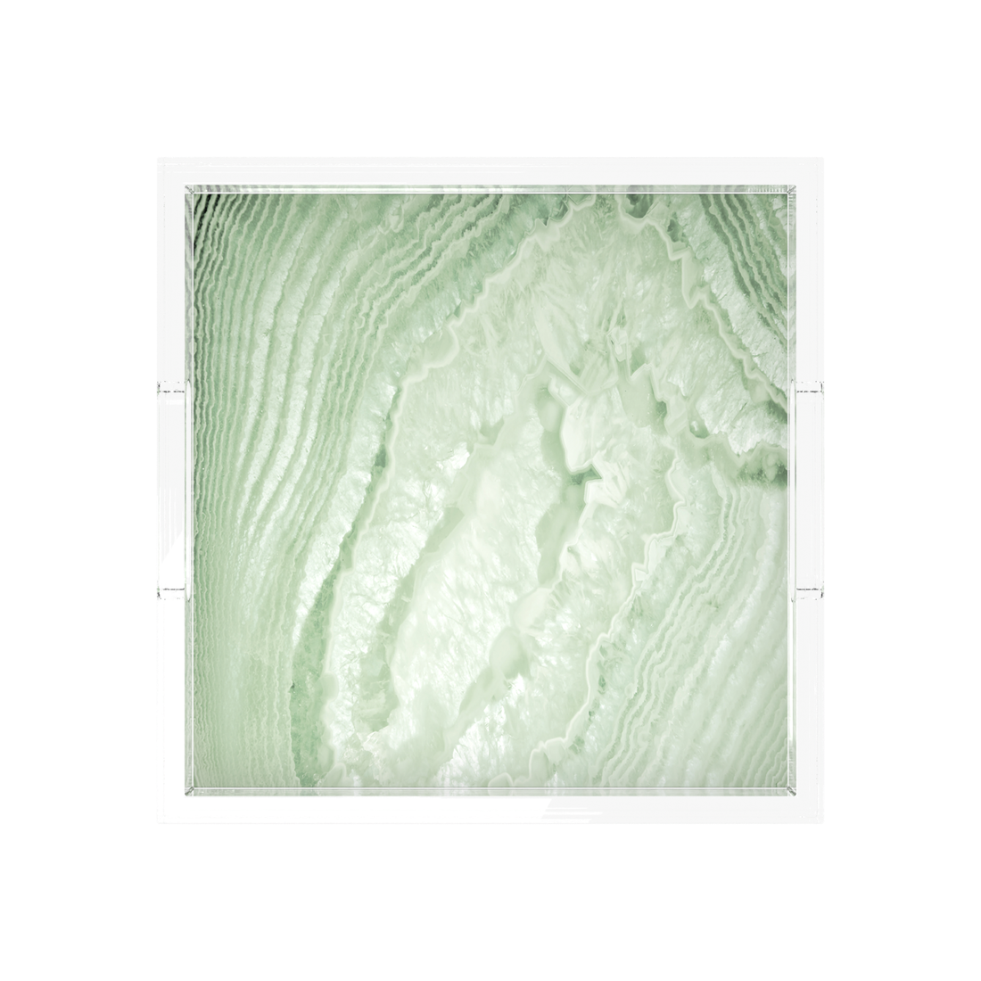 Crystal Eucalyptus Acrylic Decorative Tray, 12 x 12 in., 15 x 15 in., 18 x 18 in. by Nicolette Mayer