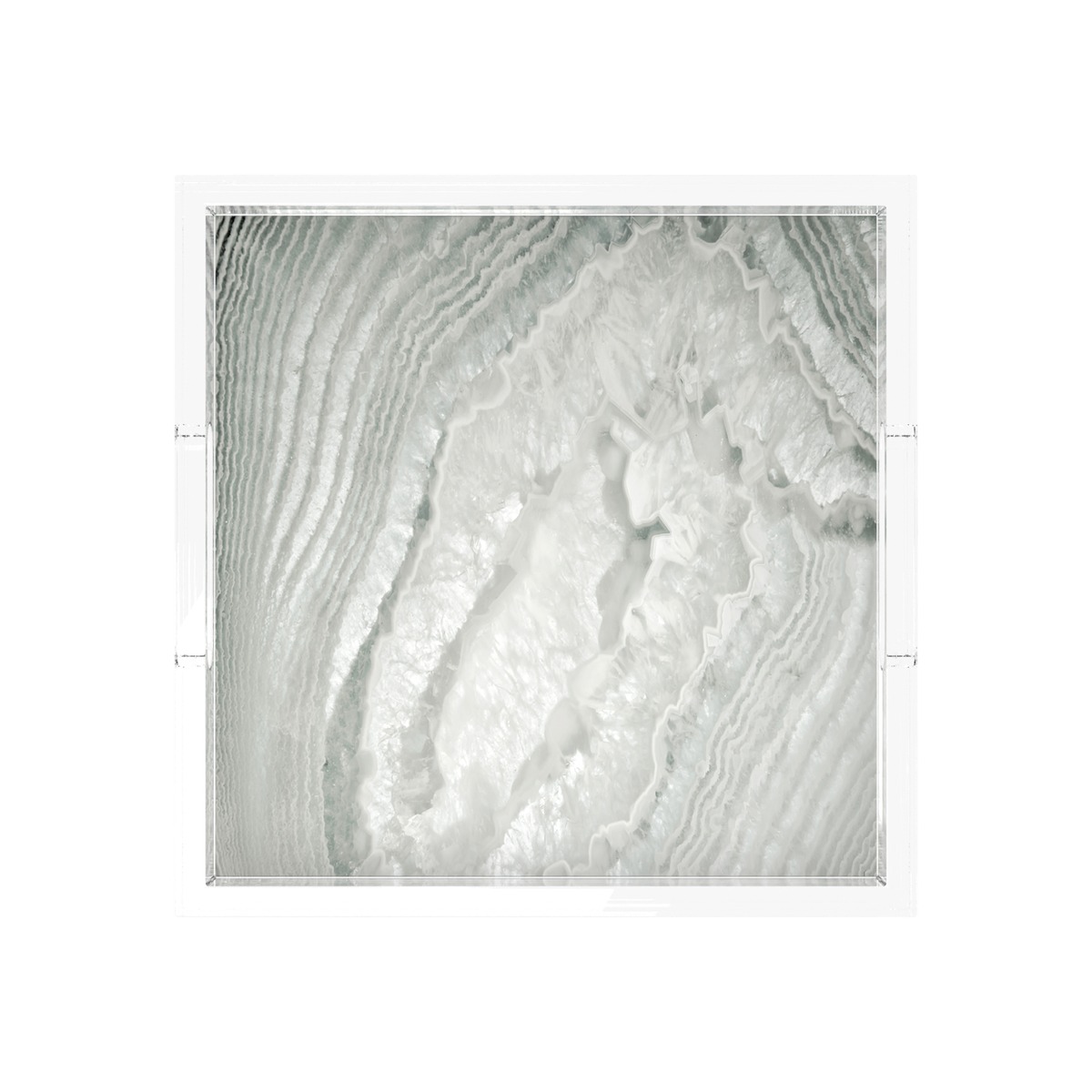 Crystal Gravel Acrylic Decorative Tray, 12 x 12 in., 15 x 15 in., 18 x 18 in. by Nicolette Mayer