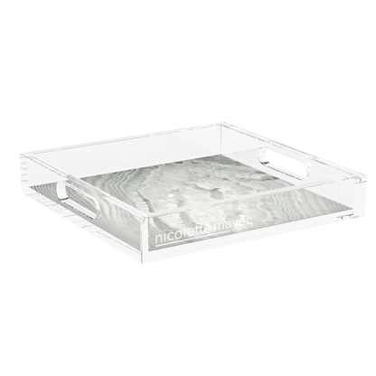 Crystal Gravel Acrylic Decorative Tray, 12 x 12 in., 15 x 15 in., 18 x 18 in. by Nicolette Mayer