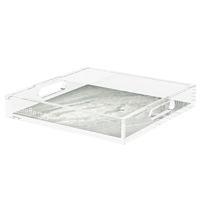 Crystal Gravel Acrylic Decorative Tray, 12 x 12 in., 15 x 15 in., 18 x 18 in. by Nicolette Mayer