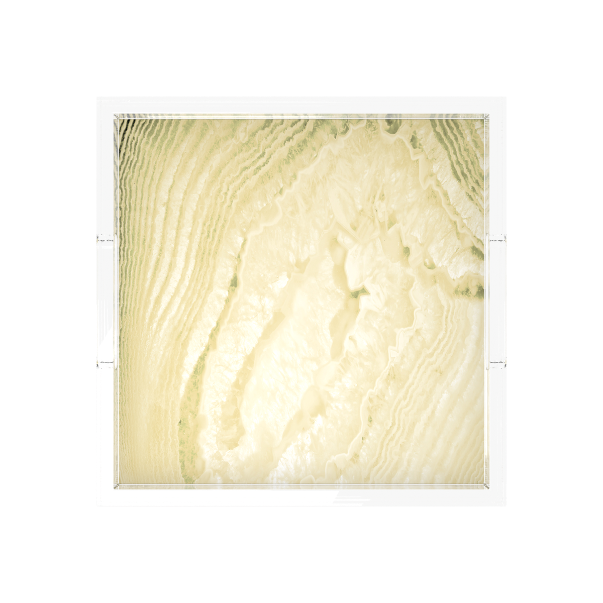 Crystal Light Gold Acrylic Decorative Tray, 12 x 12 in., 15 x 15 in., 18 x 18 in. by Nicolette Mayer