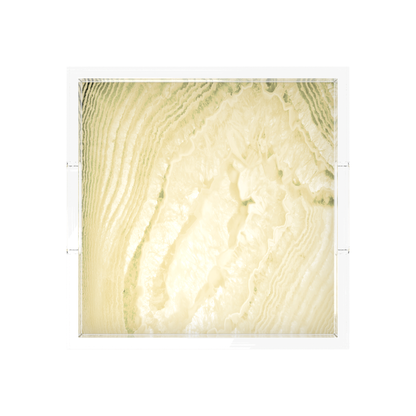 Crystal Light Gold Acrylic Decorative Tray, 12 x 12 in., 15 x 15 in., 18 x 18 in. by Nicolette Mayer