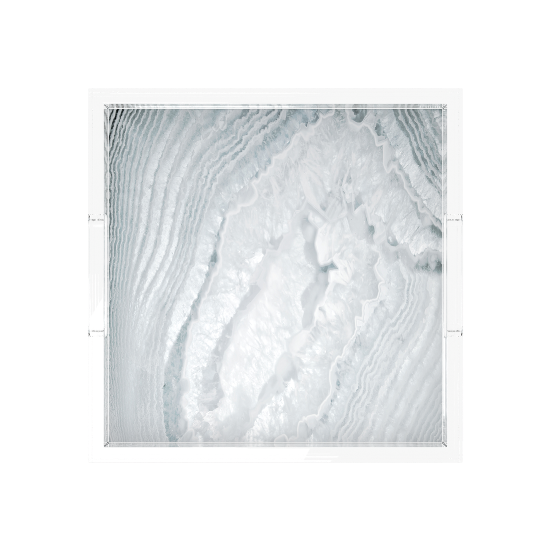 Crystal Light Silver Acrylic Decorative Tray, 12 x 12 in., 15 x 15 in., 18 x 18 in. by Nicolette Mayer