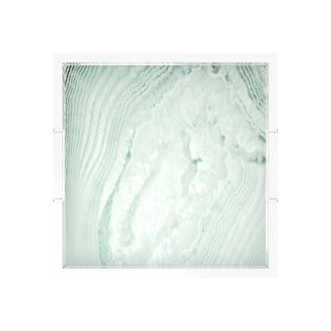 Crystal Mint Acrylic Decorative Tray, 12 x 12 in., 15 x 15 in., 18 x 18 in. by Nicolette Mayer