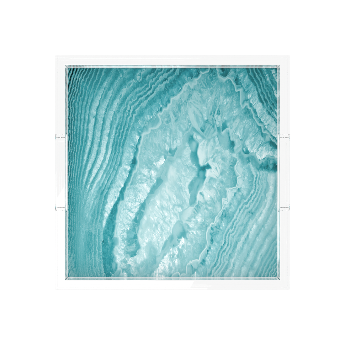 Crystal Peacock Acrylic Decorative Tray, 12 x 12 in., 15 x 15 in., 18 x 18 in. by Nicolette Mayer