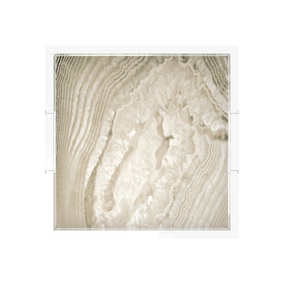 Crystal Raffia Acrylic Decorative Tray, 12 x 12 in., 15 x 15 in., 18 x 18 in. by Nicolette Mayer