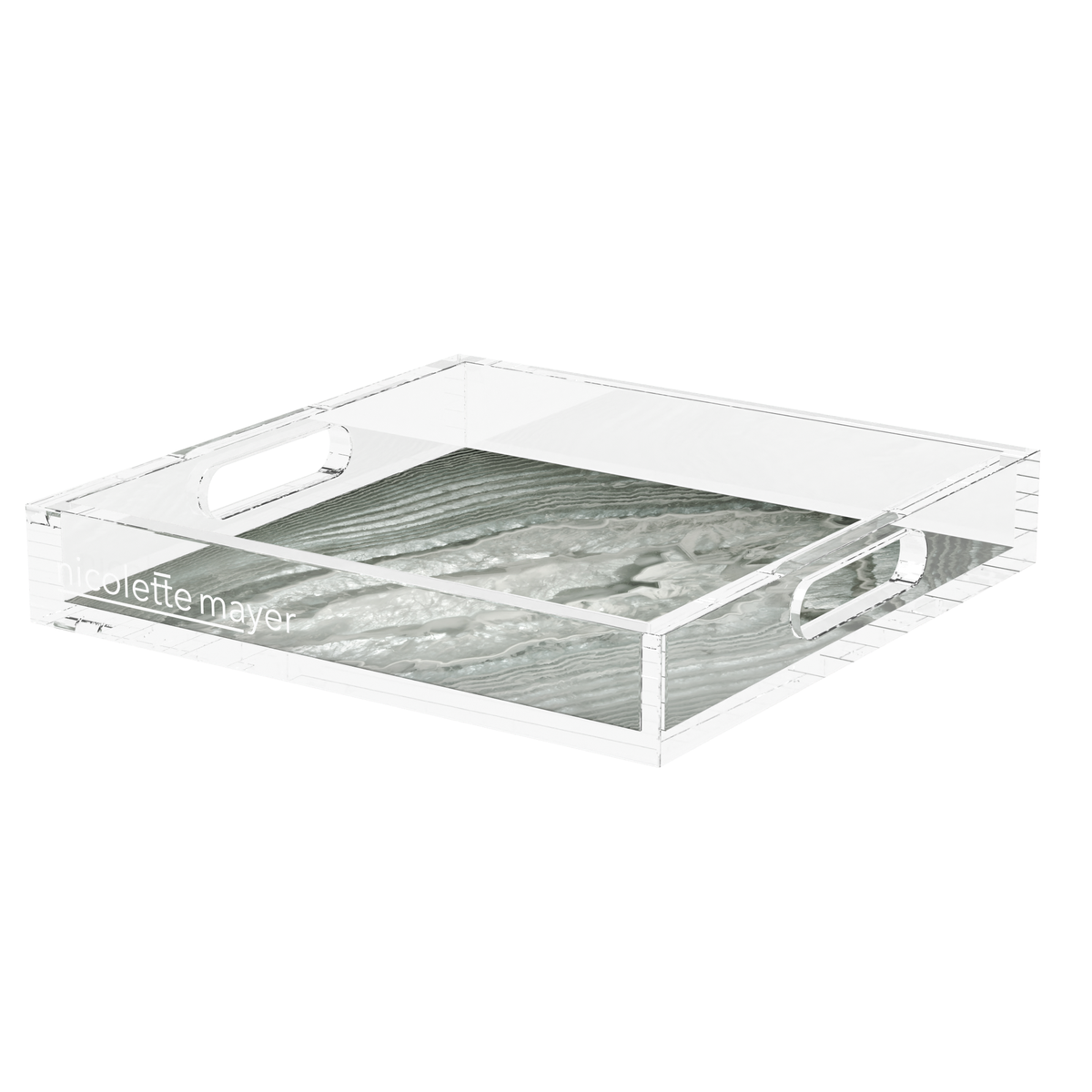 Crystal Slate Acrylic Decorative Tray, 12 x 12 in., 15 x 15 in., 18 x 18 in. by Nicolette Mayer