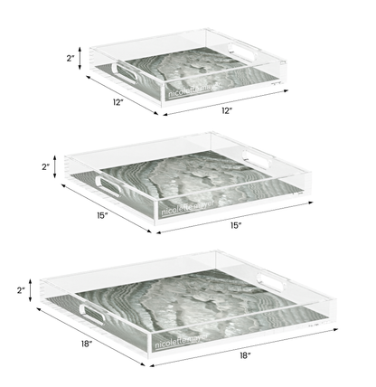 Crystal Slate Acrylic Decorative Tray, 12 x 12 in., 15 x 15 in., 18 x 18 in. by Nicolette Mayer