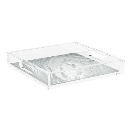 Crystal White Acrylic Decorative Tray, 12 x 12 in., 15 x 15 in., 18 x 18 in. by Nicolette Mayer