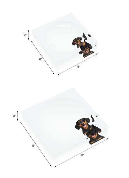 Dachshund Dog Acrylic Candy Catchall Dish, both sizes, by Nicolette Mayer