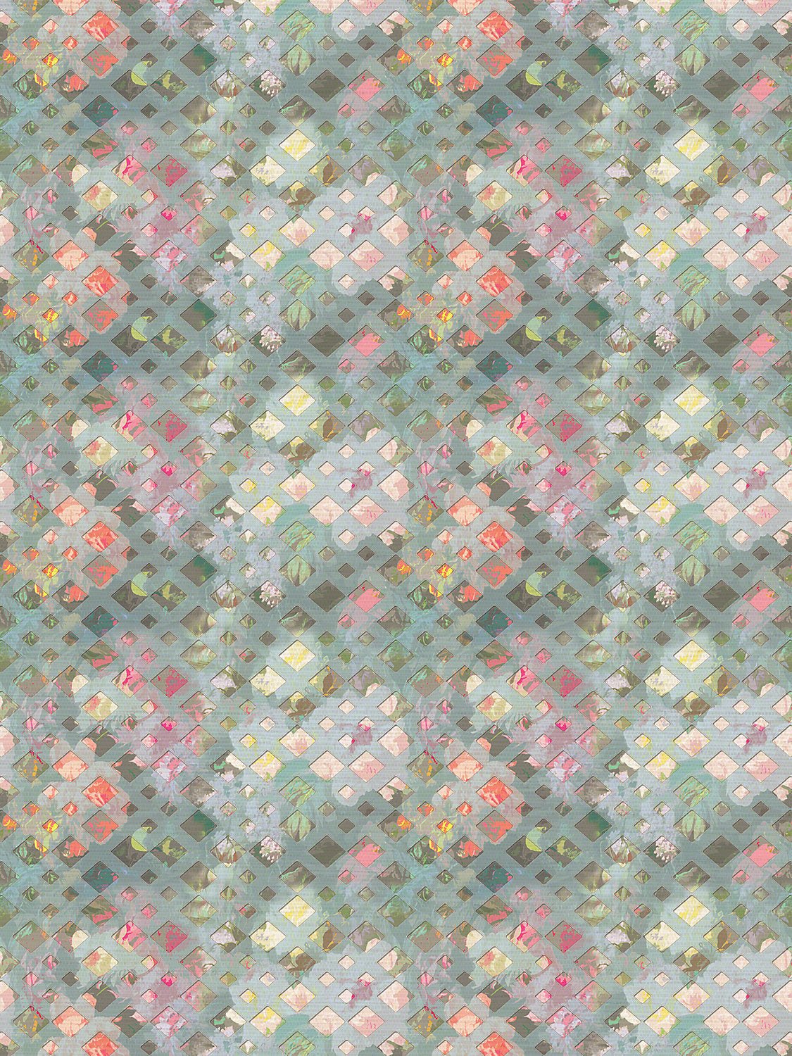 Defosse Trellis Perlblau Wallpaper, Per Yard - nicolettemayer.com