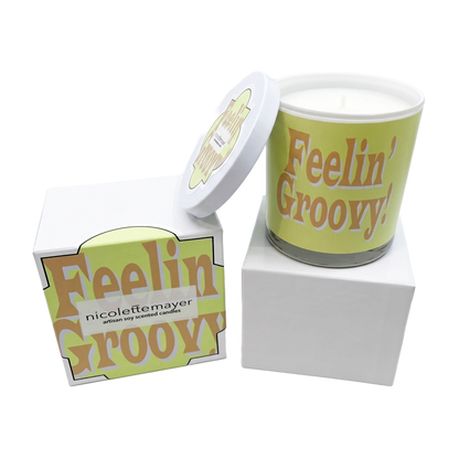 Feelin Groovy Yellow Brown Avocado Candle - nicolettemayer.com