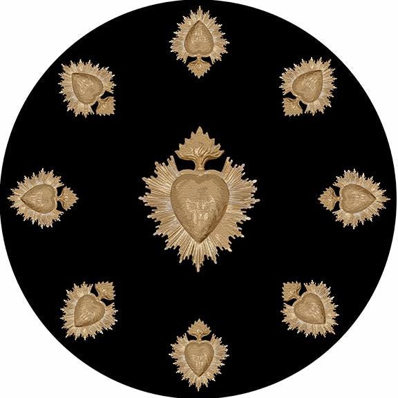Ex Vote Black 16&quot; Round Pebble Placemat Set of 4 - nicolettemayer.com