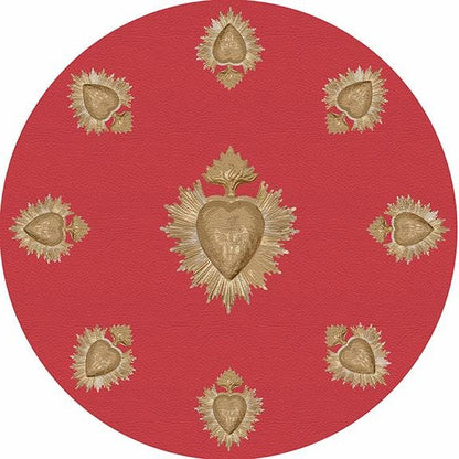 Ex Vote Crimson 16&quot; Round Pebble Placemat Set of 4 - nicolettemayer.com