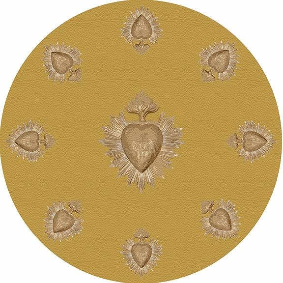 Ex Vote Gold 16&quot; Round Pebble Placemat Set of 4 - nicolettemayer.com