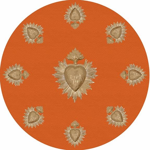 Ex Vote Orange 16&quot; Round Pebble Placemat Set of 4 - nicolettemayer.com