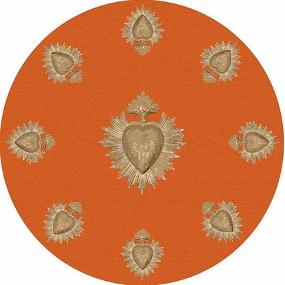 Ex Vote Orange 16&quot; Round Pebble Placemat Set of 4 - nicolettemayer.com