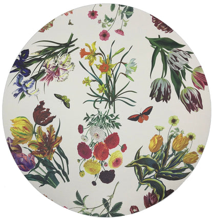 Flora Fauna White 16&quot; Round Pebble Placemat, Set Of 4 - nicolettemayer.com