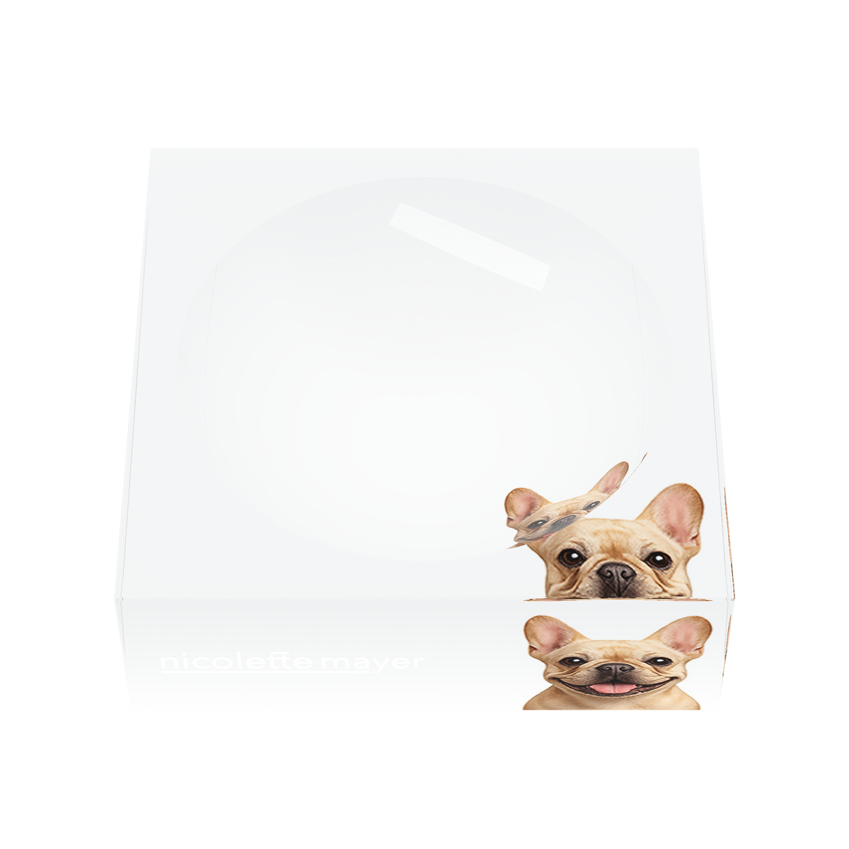 French Bulldog Acrylic Candy Catchall Dish, front, by Nicolette Mayer