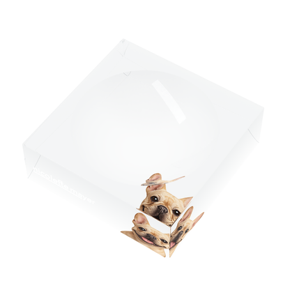 French Bulldog Acrylic Candy Catchall Dish, right three-quarter, by Nicolette Mayer