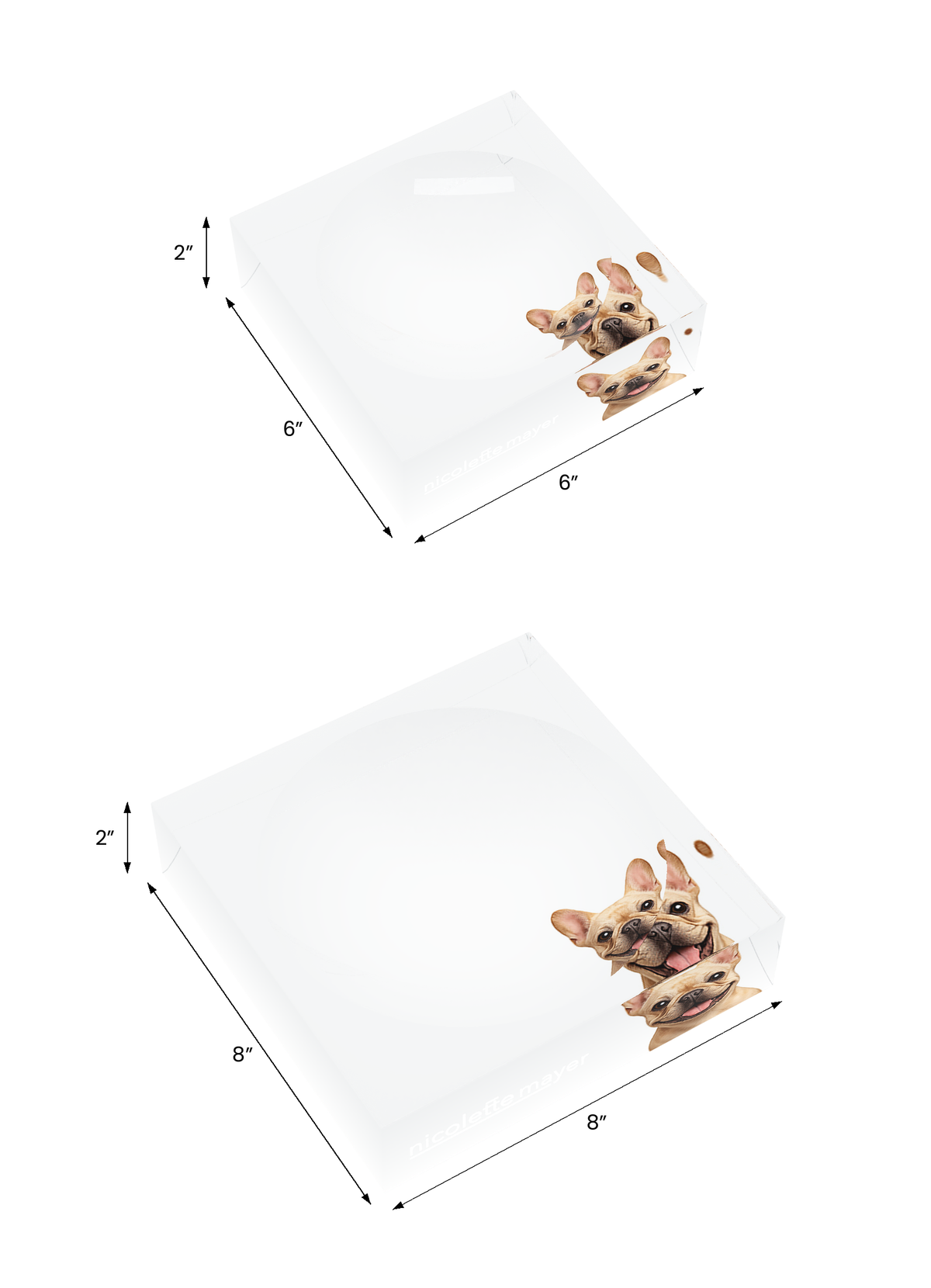 French Bulldog Acrylic Candy Catchall Dish, both sizes, by Nicolette Mayer