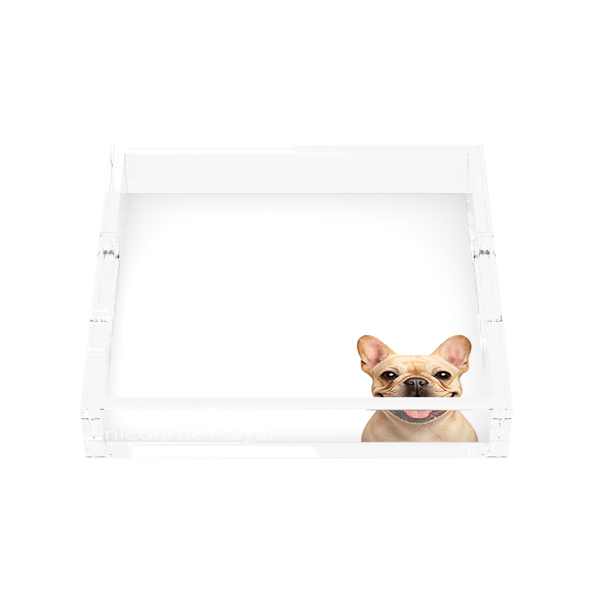French Bulldog Acrylic Decorative Tray, front, by Nicolette Mayer