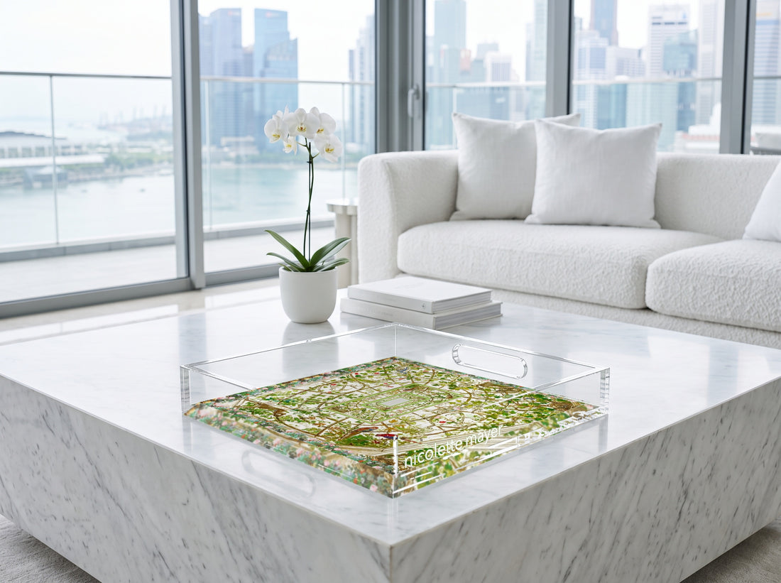 Frolicking Vine Ceiling Acrylic Decorative Tray, 12 x 12 in., 15 x 15 in., 18 x 18 in. by Nicolette Mayer