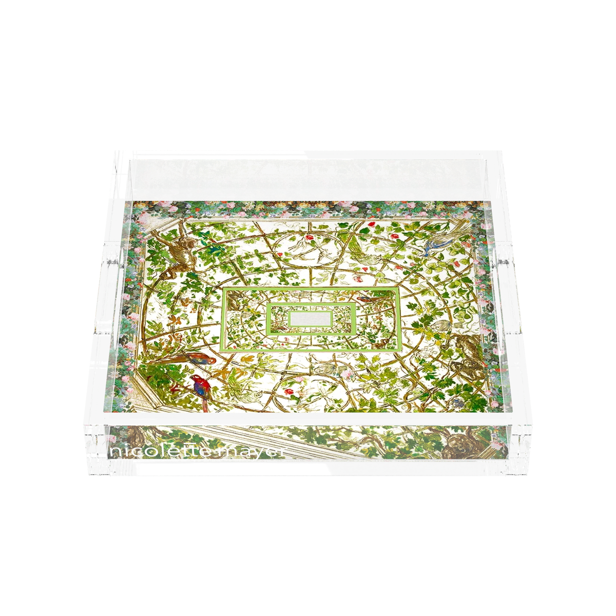 Frolicking Vine Ceiling Acrylic Decorative Tray, front, by Nicolette Mayer