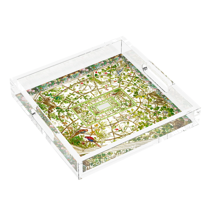 Frolicking Vine Ceiling Acrylic Decorative Tray, left three-quarter, by Nicolette Mayer