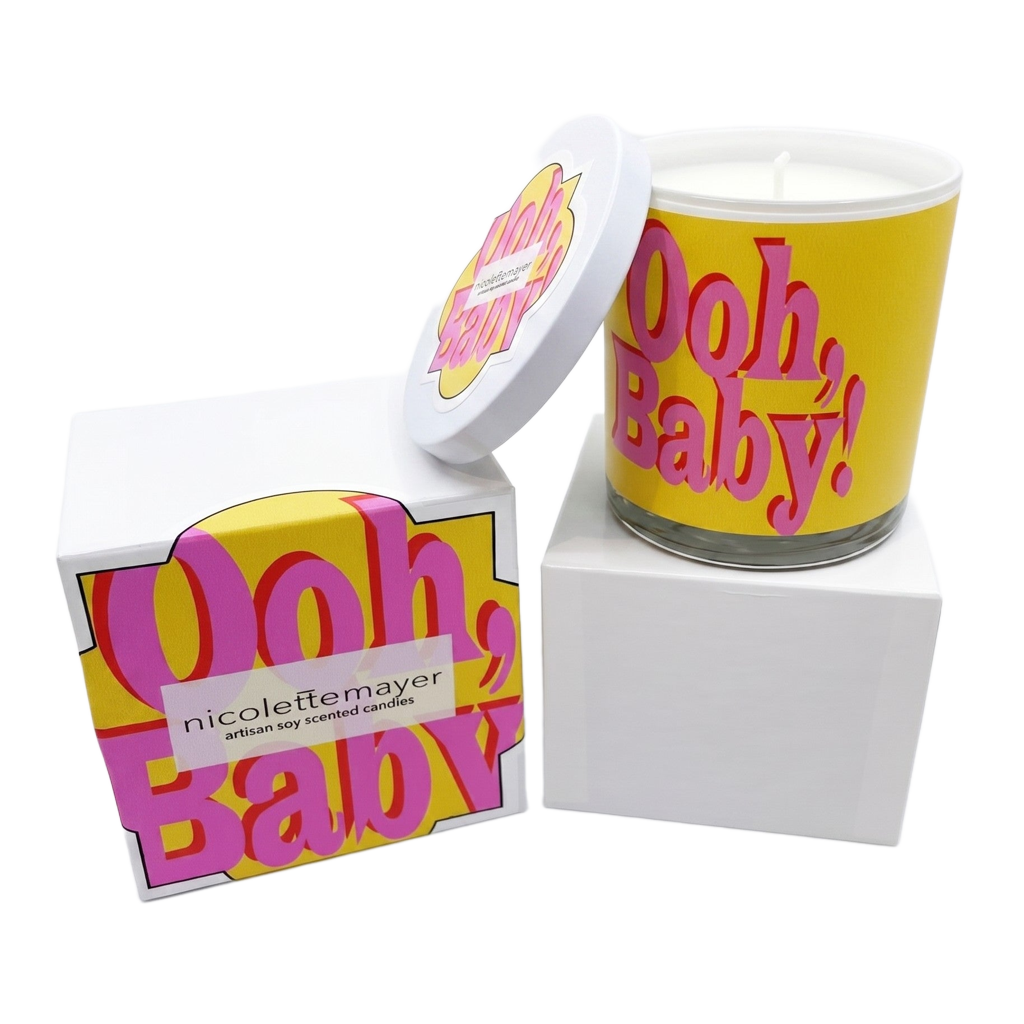 Oh Baby Pink Red Yellow Candle - nicolettemayer.com