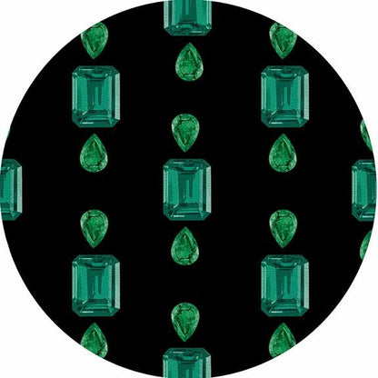 Gem Emeralds Black 16&quot; Round Pebble Placemat Set of 4 - nicolettemayer.com