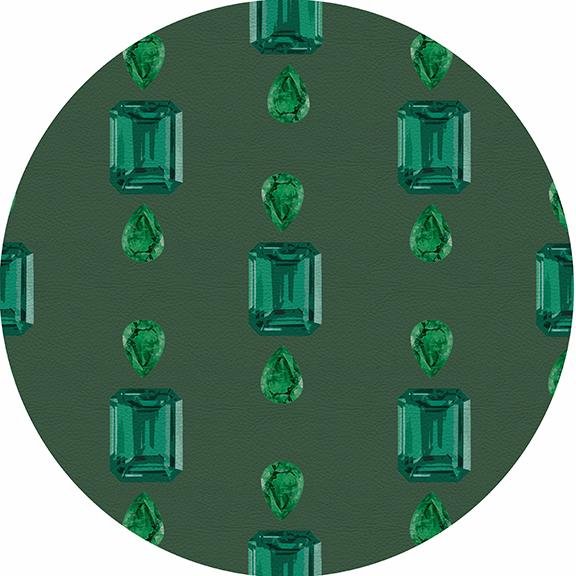 Gem Emeralds Evergreen 16&quot; Round Pebble Placemat Set of 4 - nicolettemayer.com