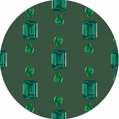Gem Emeralds Evergreen 16&quot; Round Pebble Placemat Set of 4 - nicolettemayer.com