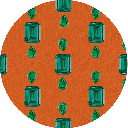 Gem Emeralds Orange 16&quot; Round Pebble Placemat Set of 4 - nicolettemayer.com