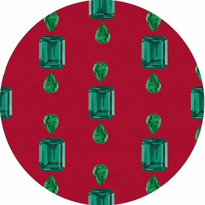 Gem Emeralds Red 16&quot; Round Pebble Placemat Set of 4 - nicolettemayer.com