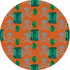 Gem Emeralds Skull Orange 16" Round Pebble Placemat Set of 4 - nicolettemayer.com