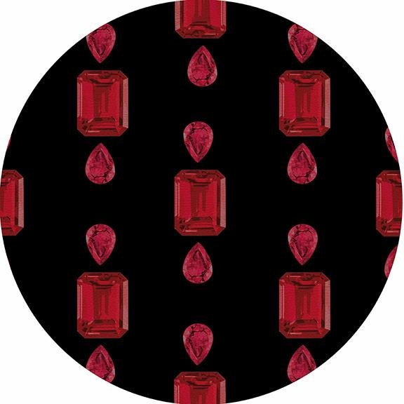Gem Rubys Black 16&quot; Round Pebble Placemat Set of 4 - nicolettemayer.com