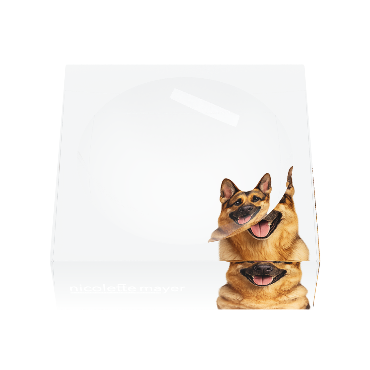 German Shepherd Dog Acrylic Candy Catchall Dish, front, by Nicolette Mayer