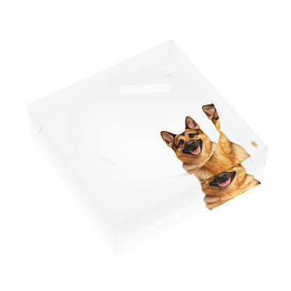 German Shepherd Dog Acrylic Candy Catchall Dish, left three-quarter, by Nicolette Mayer