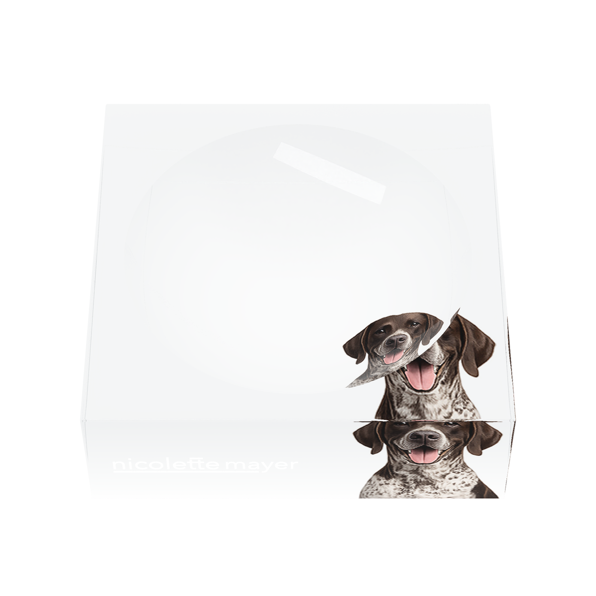 German Shorthaired Pointer Dog Acrylic Candy Catchall Dish, front, by Nicolette Mayer